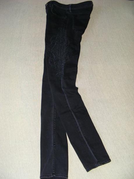 Vyšívané slim rifle h&m - 25/32, h&m,xs