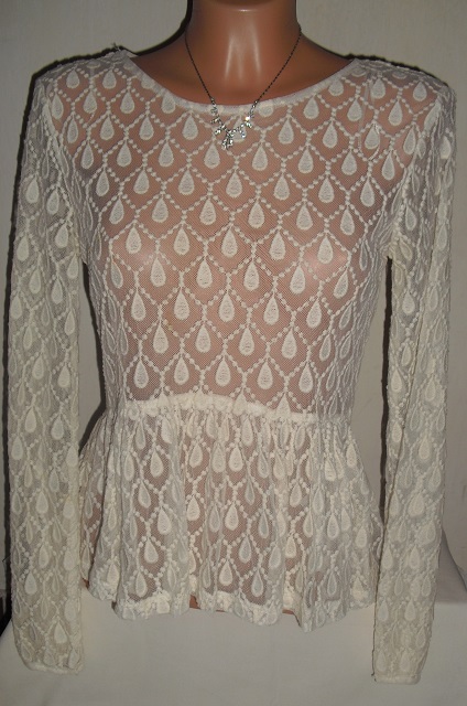 Elegantny cipkovany topik h&m, h&m,xs