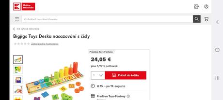 Bigjigs detska drevena vkladacka čisla, 