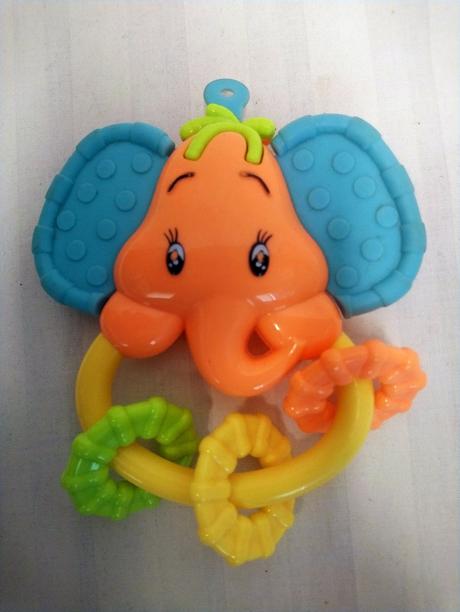 Hryzátko s hrkálkou sloník bambam, 13 cm,