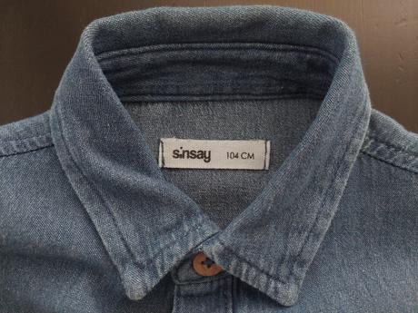 Denimová košeľa s dlhým rukávom., sinsay,104