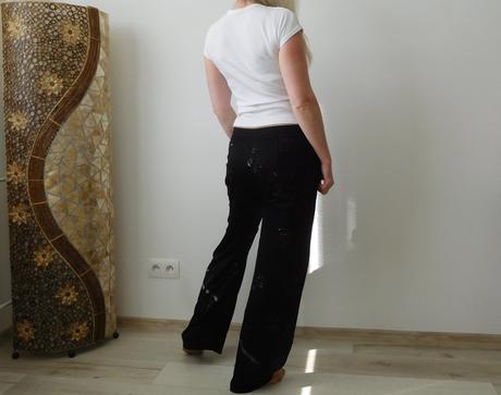 Zara nohavice dámke štrasový vzor, m v,, zara,m