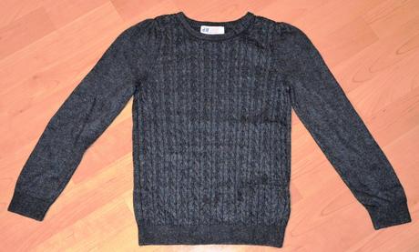 Tmavosedy pulovrik 122/128, h&m,122