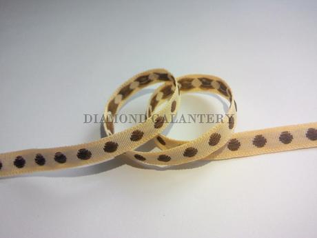 Stuha 10 mm bodky hnedé, 