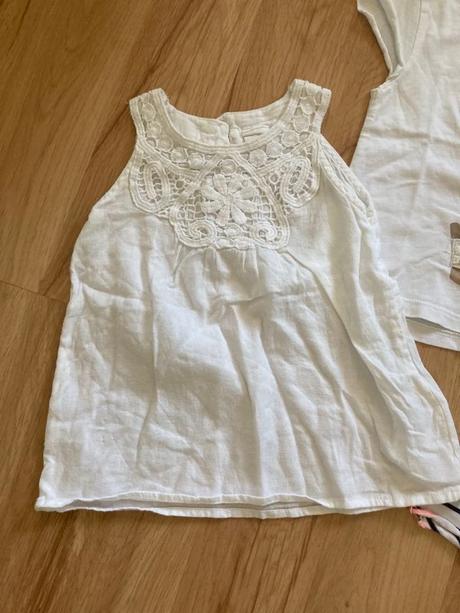 3x tričká - tielko + tričko zara,blúzka h&m, zara,86