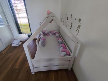 Detská postel- domcek, šírka (cm): 95,dĺžka (cm): 190