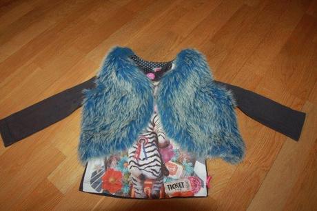 Tričko + chlpatá vestička, 104