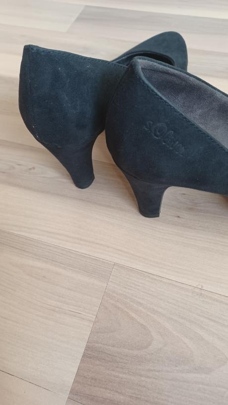 Čierne semišové lodičky, s.oliver,37