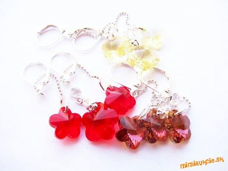 Set swarovski kvetinka hnedá, swarovski