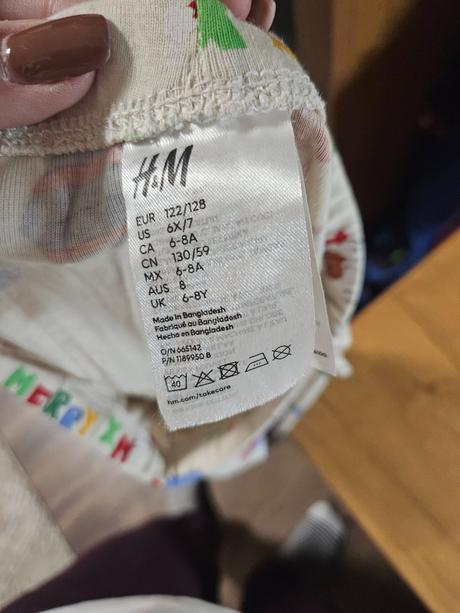 Pyzamo vianocne, h&m,122