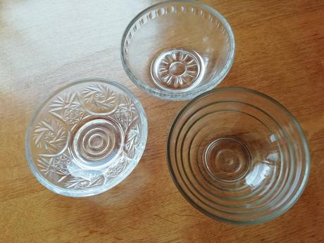 Sklenené kompotové misky, 