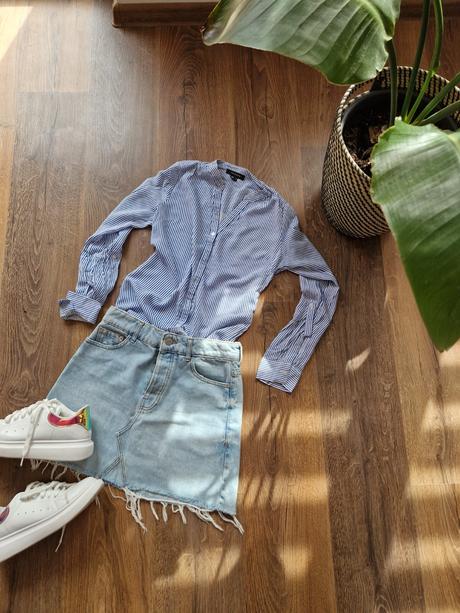 Pruhovaná viskózová košeľa, xs