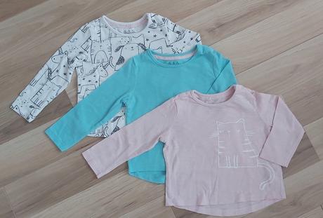 Tričká s dlhým rukávom 3 ks, f&f,80