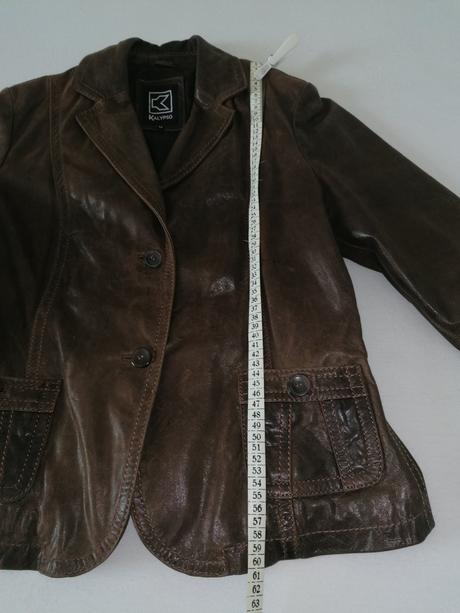 Pravá kožená bunda/sako č. 42, l