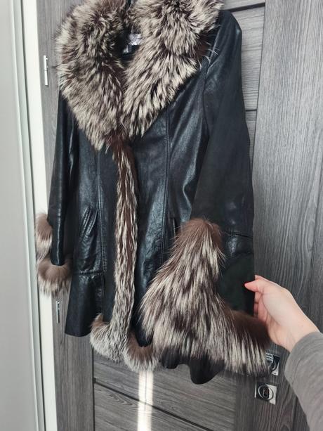 Kozeny kabat s polarnou liskou rivorossi, s