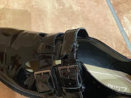 Kožené lakovane topanky, clarks,38