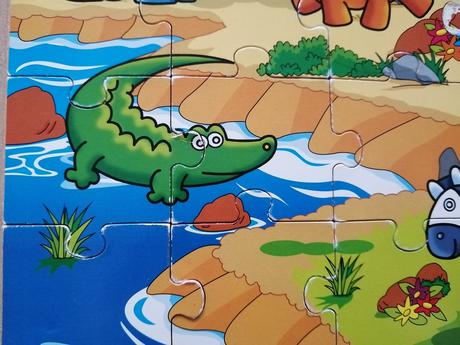 Drevené puzzle 4 x 24 dielikov v krabici, 