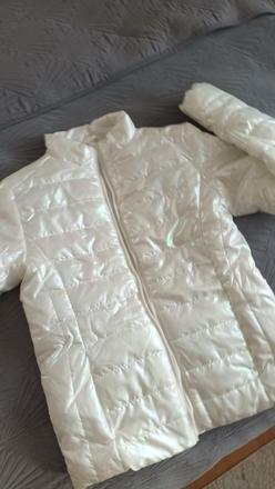 Biela metalická prechodná bundička, 158