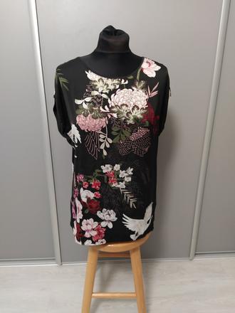 Čierna blúzka s kvetmi m-l, kappahl,m