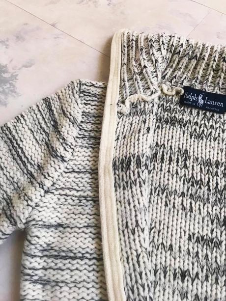 Vlnený sveter na zips polo od rl, ralph lauren,s