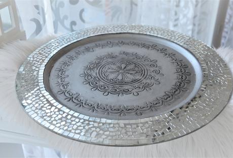 Zrkadlový kovový podnos-priemer 45cm, 