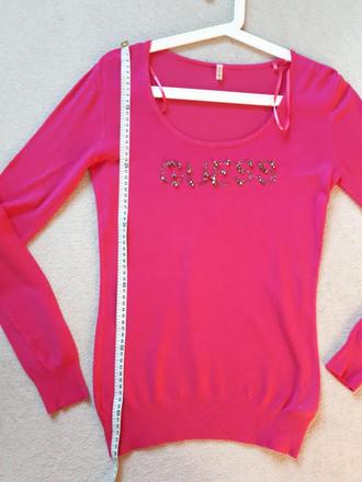 Ruzovy pulovrik, sveter guess m/38, guess,m