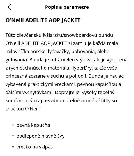 Lyžiarská súprava o'neill v.176 alebo xs/s, o'neill,176