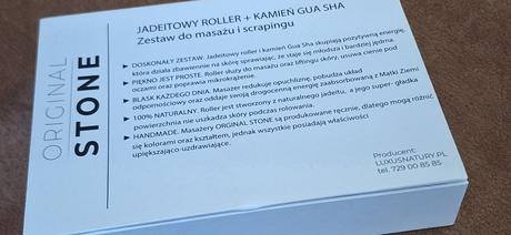 Gua sha & roller jadeit naturalny kamen, 