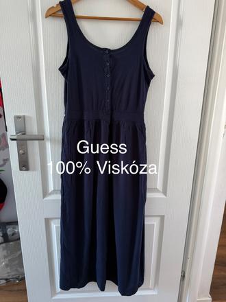 Tmavomodré maxi šaty guess viskóza, guess,l