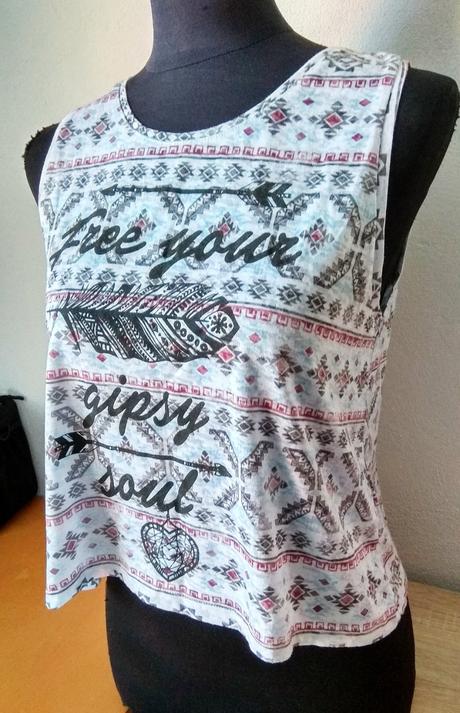 Dámske vzorované tielko / crop top, m