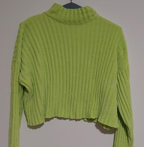 Limetkový crop pulóver zn. fb sister, fishbone,s
