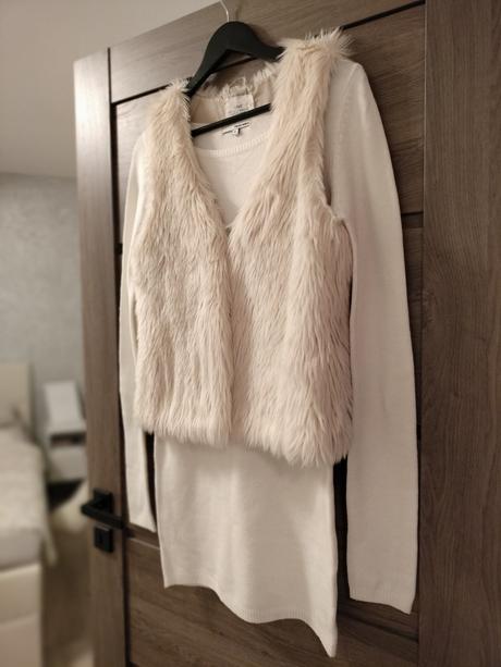 Kožušinová vesta, h&m,s