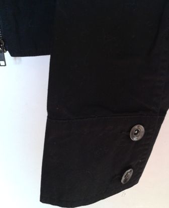 Čierna platnova bunda velkosť 38, m