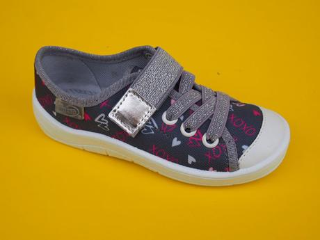 Detské tenisky befado šedé so srdiečkami, befado,35 / 36