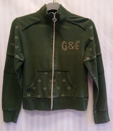 Dámska elastická zelená mikina na zips, green, m/l, l