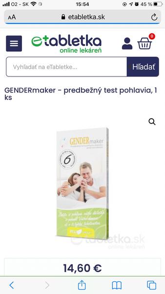 Jednorázový test pohlavia