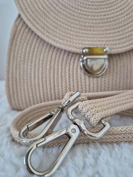 Handmade béžová kabelka 2 v 1,