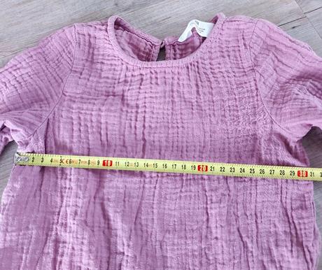 Ružové mušelínové šaty, h&m,104