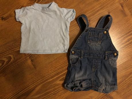 Riflové kraťasy na tráky + tričko, f&f,68