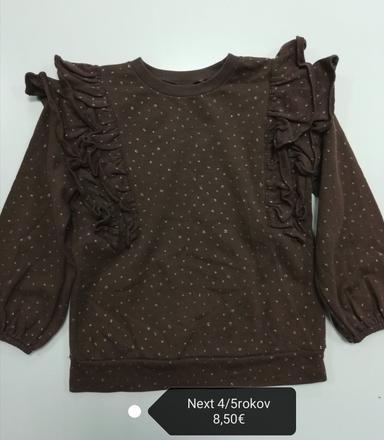 Hnedá mikina s volánikmi, next,110