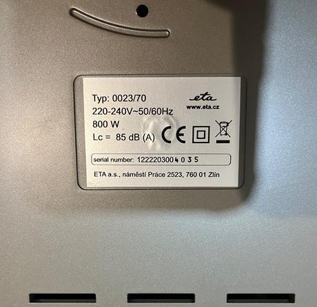 Kuchynský robot eta gratussino bravo ii 0023 90070, eta