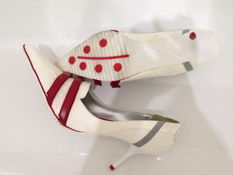 Bielo-červené lodičky zn. n2h, 40