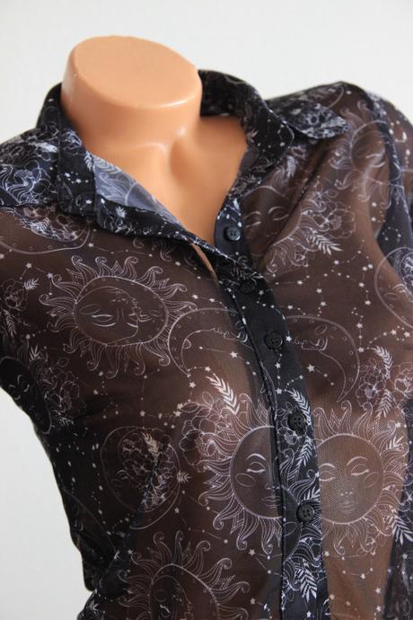 Sieťovaná crop košeľa, s, s