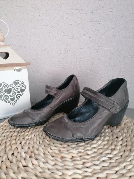 Kožené topanky 36 sede, 36