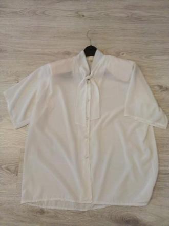 Damska biela hodvabna bluzka, 48