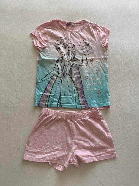 Letne kratke pyzamo komplet frozen 122/128, disney,122