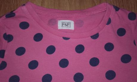 Ružové bodkované tričko, f&f,110