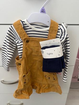 Šaty f&f s bodyčkom a pančuškami č.68, f&f,68