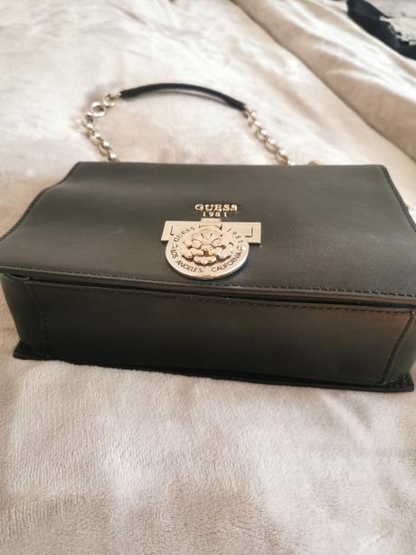 Kožená čierna kabelka guess, guess