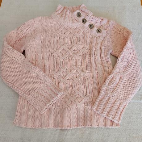 Hrubší ružový svetrík, h&m,116